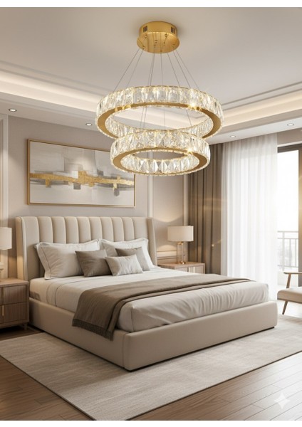 Plaket Kristal Taş Işlemeli Gold Paslanmaz Ledli 30-40 cm