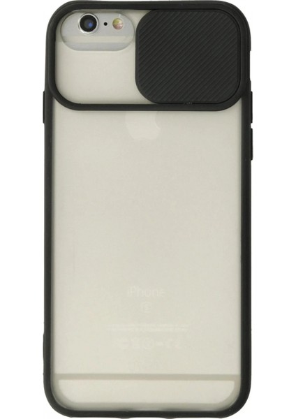 iPhone 6 Plus Kılıf Palm Buzlu Kamera Sürgülü Silikon - Siyah