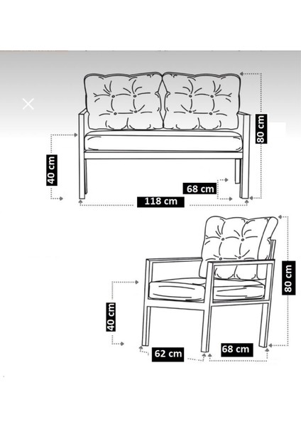 Serdem-(Ester)-2+1+1 Bahçe Balkon Mobilyası Koltuk Capicino-Kazayağı fırsatları