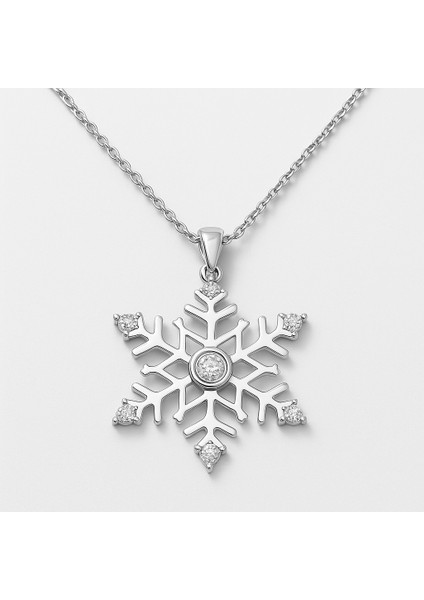 Pırlanta Kar Tanesi Kolye