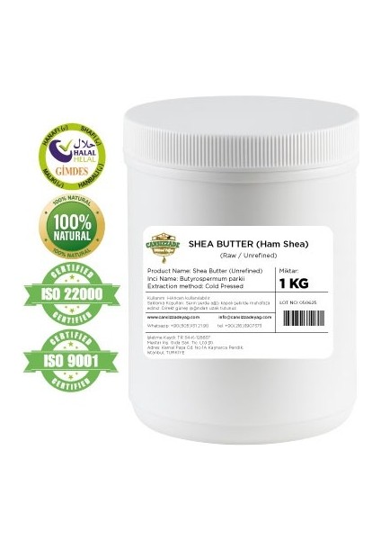 Ham Shea Yağı- Raw Shea Butter 1 kg