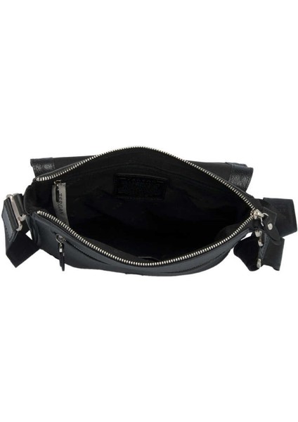 Siyah Hakiki Deri Erkek Çapraz Askılı Çanta - S1AC00021326-C3J