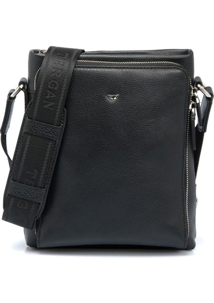 Siyah Hakiki Deri Erkek Çapraz Askılı Çanta - S1AC00021403-A6F