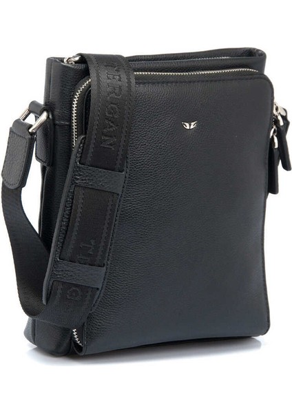 Siyah Hakiki Deri Erkek Çapraz Askılı Çanta - S1AC00021403-A6F