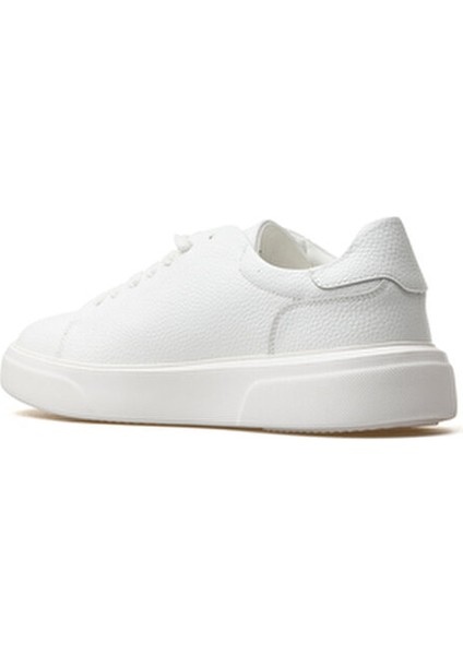 Tommy Erkek Deri Sneaker Ayakkabı Düz Taban Beyaz Renk Günlük Kullanım İçin