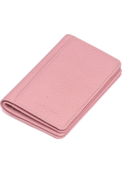 Pembe Hakiki Deri Unisex Kredi Kartlık - S1KK00001601-M4M
