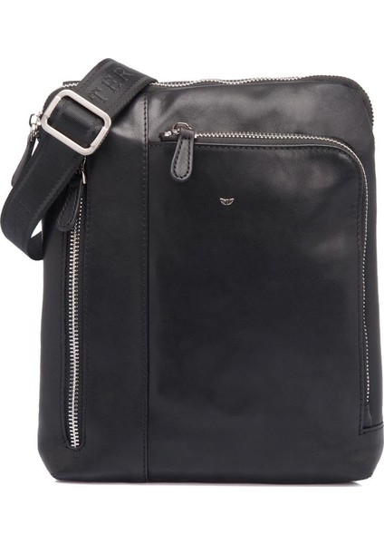 Siyah Hakiki Deri Erkek Çapraz Askılı Çanta - S1AC00021274-C59