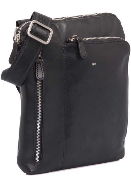 Siyah Hakiki Deri Erkek Çapraz Askılı Çanta - S1AC00021274-C59