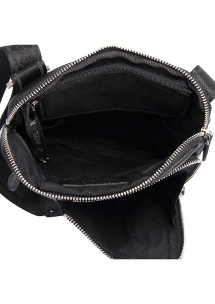 Siyah Hakiki Deri Erkek Çapraz Askılı Çanta - S1AC00021274-C59