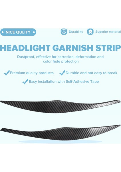 Bmw 3 Serisi Için E90 E91 320I 330I 2005-2012 Ön Far Kapağı Garnitür Strip Kaş Kapağı Döşeme Çıkartması Karbon Fiber (Yurt Dışından) fırsatları
