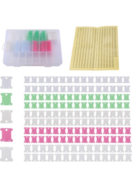 152PCS Cross Dikiş Aksesuarları Nakış Dahil Bobins Çapraz Dikiş Organizatör Kutusu ve Floss Numarası Çıkartma (Yurt Dışından) fiyatları