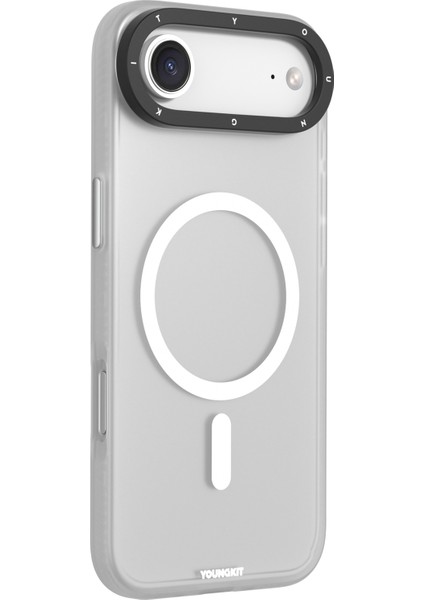iPhone 17 Air Uyumlu Kılıf M-Safe Şarj Özellikli Youngkit Hidden Sand Serisi Kapak Beyaz modelleri