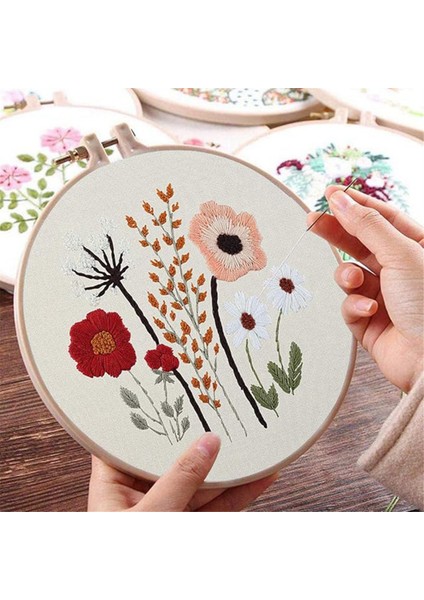 5 Parçalı Nakış Seti, Yeni Başlayanlar El Yapımı Malzeme Paketi, Basılı Bitki Desenleri, Yetişkinler ve Çocuklar Için Uygun (Yurt Dışından) modelleri