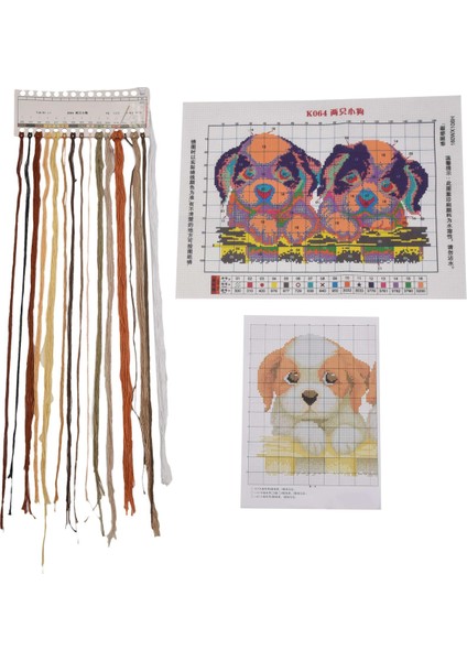 Dıy El Örgü Baskı Çapraz Dikiş Seti Nakış Seti 11CT Iki Köpek Deseni Çapraz Dikiş 46 * 32CM Ev Dekorasyonu (Yurt Dışından) fiyatları