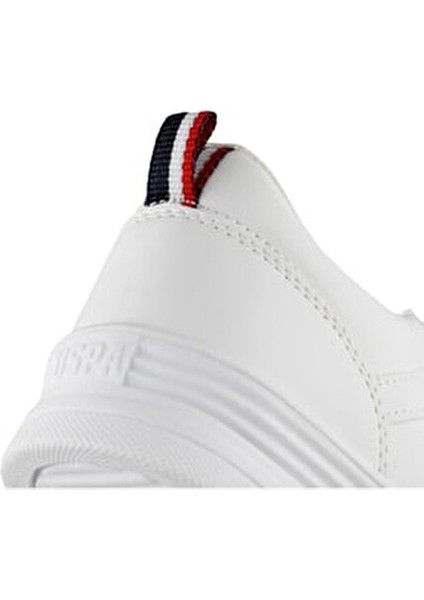 Kadın Beyaz Sneaker P.U Malzemeden Düz Tabanlı Rahat Ayakkabı