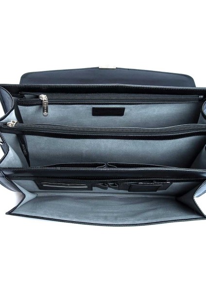 Siyah Hakiki Deri Erkek Evrak Çantası - S1EV00002634-A97