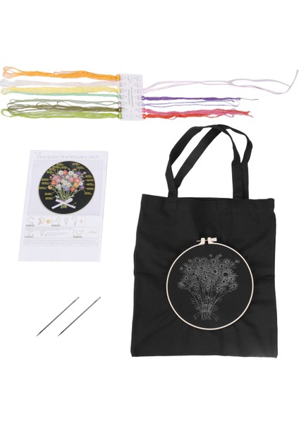 1 Canvas Tote Torbası 1 Nakış Çember Ipliği ve Iğne A ile Yeni Başlayanlar Için Nakış Başlangıç ​​kiti (Yurt Dışından) fırsatları