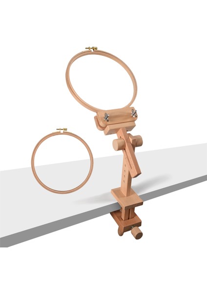 Ahşap Nakış Çember Tutucu 360 Derece Dönme Ayarlanabilir Masaüstü Stand Çapraz Dikiş Rafı, Nakış Çember (Yurt Dışından)