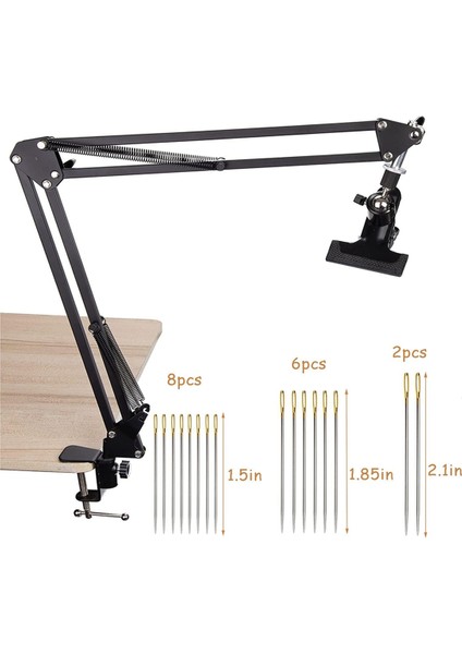 Ayarlanabilir Metal Nakış Standı, 360 ° Döndürülmüş Nakış Kasnağı Tutucusu, El Işi Için 16 Adet Nakış Iğnesi ile (Yurt Dışından) modelleri