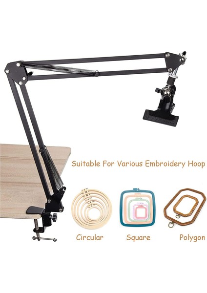 Ayarlanabilir Metal Nakış Standı, 360 ° Döndürülmüş Nakış Kasnağı Tutucusu, El Işi Için 16 Adet Nakış Iğnesi ile (Yurt Dışından) fırsatları