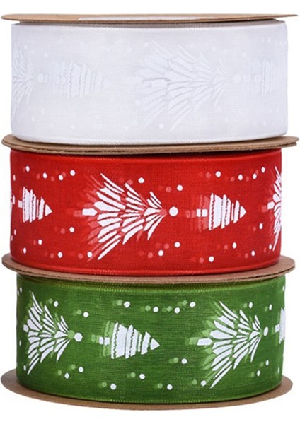 Noel Şeridi Kek Dekoratif Baskı Şeridi Noel Ağacı Iplik Hediye Kutusu Buket Malzemeleri 2.5cm (Yurt Dışından) fırsatları