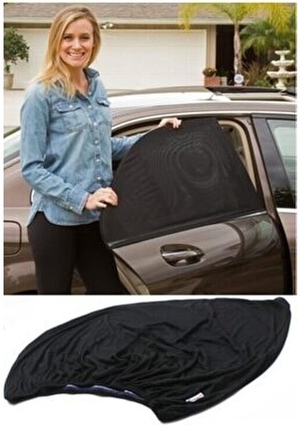 Araba Oto Yan Cam Güneşlik 2 Adet Lastikli Siyah Renk Tüm Binek Araçlara Uyumlu indirimleri