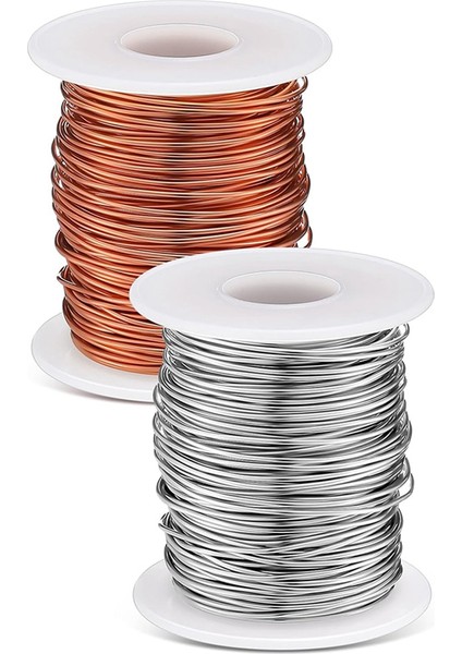 300 Ft 2 Rulo 18 Gauge Bakır Tel Alüminyum Tel Zanaat Kabloları Heykel, Armatür, Mücevher Yapımı, Gem Metal Sarma (Yurt Dışından)