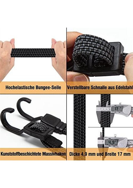 Kancalı Bungee, 4 Adet Kancalı Genişletir, Bisiklet Taşıyıcıları Için 100 cm Ayarlanabilir Elastik Kayış, Motosikletler (Yurt Dışından) indirimleri