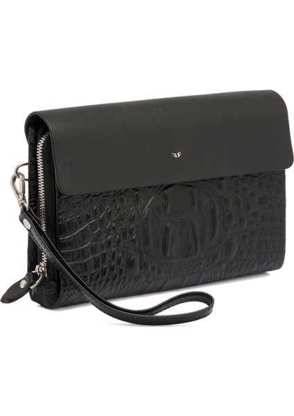 Siyah Hakiki Deri Erkek El Çantası - S1PC00021383-M3A fırsatları