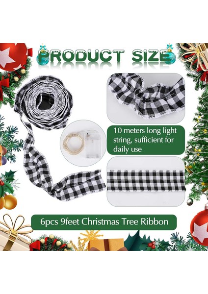6 Rulo LED Rustik Noel Ağacı Çelenk Şerit El Sanatları LED Işıkları Noel Süslemeleri Siyah Beyaz (Yurt Dışından) fırsatları