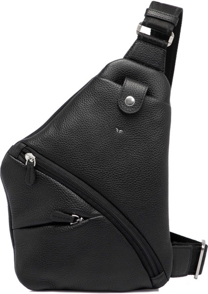 Siyah Hakiki Deri Erkek Çapraz Askılı Çanta - S1AC00021457-A6F