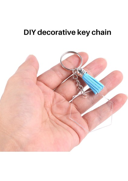 72PCS Akrilik Şeffaf Diskler Altıgen Keychain Boşluklar Takılar ve Püskül Kolye, Dıy El Sanatları Için Zincirle Anahtarlama (Yurt Dışından) modelleri