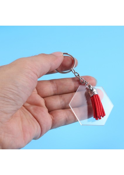 72PCS Akrilik Şeffaf Diskler Altıgen Keychain Boşluklar Takılar ve Püskül Kolye, Dıy El Sanatları Için Zincirle Anahtarlama (Yurt Dışından) indirimleri