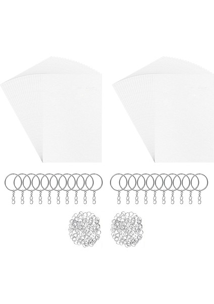 260 Pcs Isı Shrink Plastik Sac Kiti Shrinky Art Film Kağıdı Dıy El Yapımı Zanaat Için Anahtarlık Aksesuarı (Yurt Dışından)