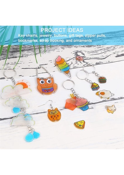 260 Pcs Isı Shrink Plastik Sac Kiti Shrinky Art Film Kağıdı Dıy El Yapımı Zanaat Için Anahtarlık Aksesuarı (Yurt Dışından) modelleri