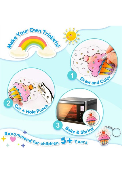 Plastik Sayfalar Shrink Plastik Kağıt Kiti Berrak Isı Shrinky Art Film Dinks Kağıt Anahtar Aksesuarları (Yurt Dışından) modelleri