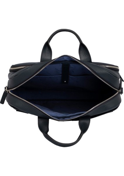 Lacivert Hakiki Deri Erkek Evrak Çantası - S1EV00021411-D6M fırsatları