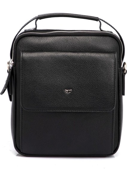 Siyah Hakiki Deri Erkek Çapraz Askılı Çanta - S1AC00021399-A6F