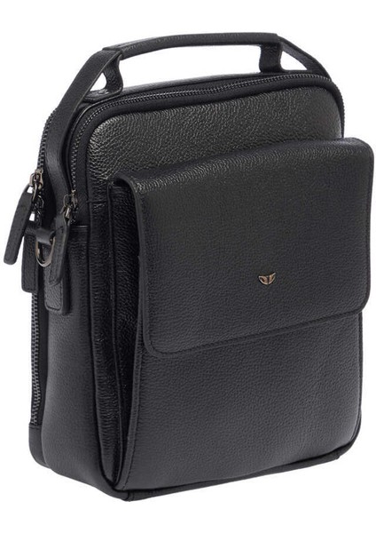 Siyah Hakiki Deri Erkek Çapraz Askılı Çanta - S1AC00021399-A6F