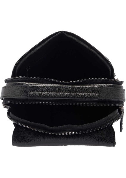 Siyah Hakiki Deri Erkek Çapraz Askılı Çanta - S1AC00021399-A6F