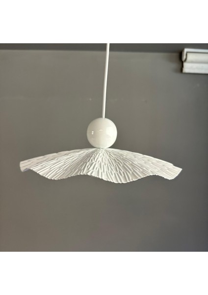 Teyra Beyaz Tekli Avize Beyaz Boncuk Başlık Sarkıt Lamba Restoran Salon Aydınlatma modelleri