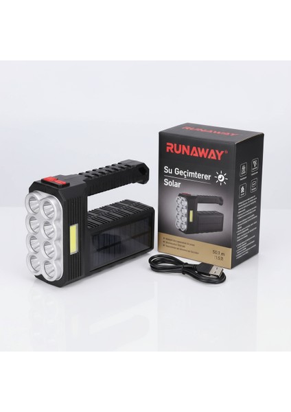 Güneş Enerjili Kamp & Av Feneri Su Geçirmez, Çok Modlu, Cob Yan Işıklı