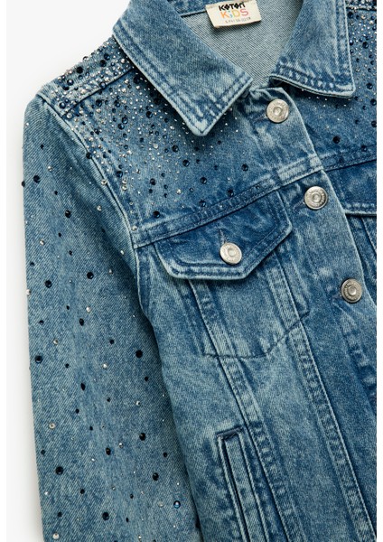 Pamuklu Kapaklı Cepli Düğmeli Uzun Kollu Denim Ceket modelleri