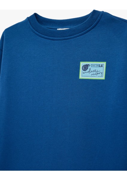 Pamuklu Uzun Kollu Bisiklet Yaka Baskılı Sweatshirt modelleri