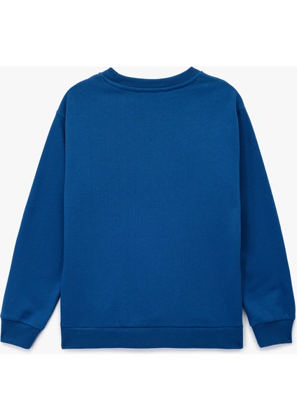 Pamuklu Uzun Kollu Bisiklet Yaka Baskılı Sweatshirt fiyatları
