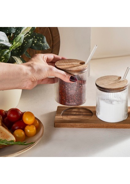 Mova Akasya 3'lü Cam Kaşıklı Baharat Takımı fiyatları