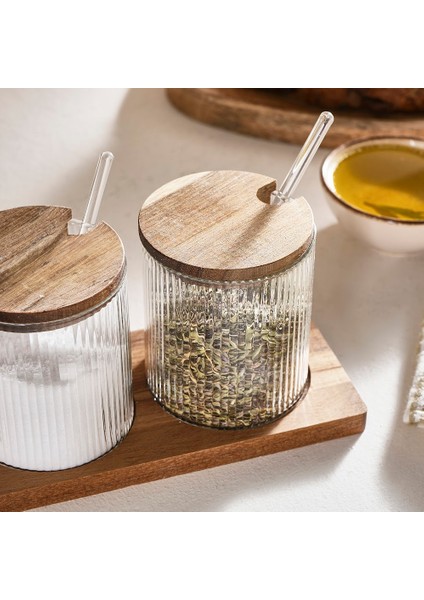 Mova Akasya 3'lü Cam Kaşıklı Baharat Takımı modelleri