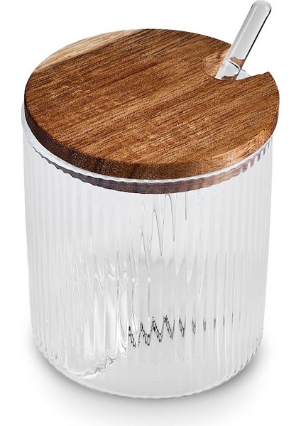 Mova Akasya 3'lü Cam Kaşıklı Baharat Takımı