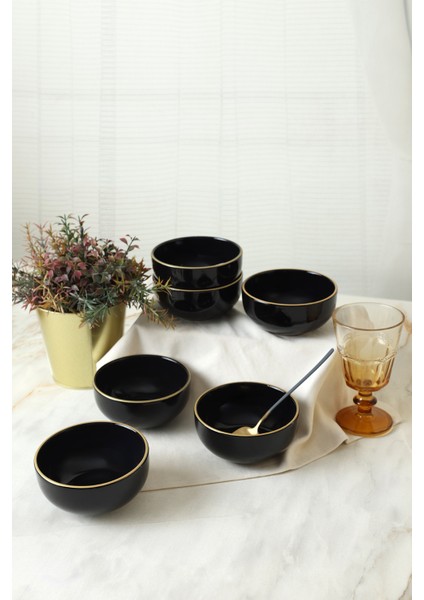 Siyah Gold Bulut Kase 12 cm 6 Adet modelleri