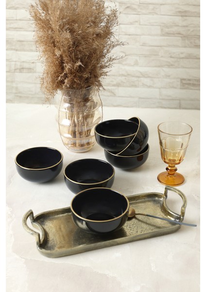 Siyah Gold Bulut Kase 12 cm 6 Adet fırsatları